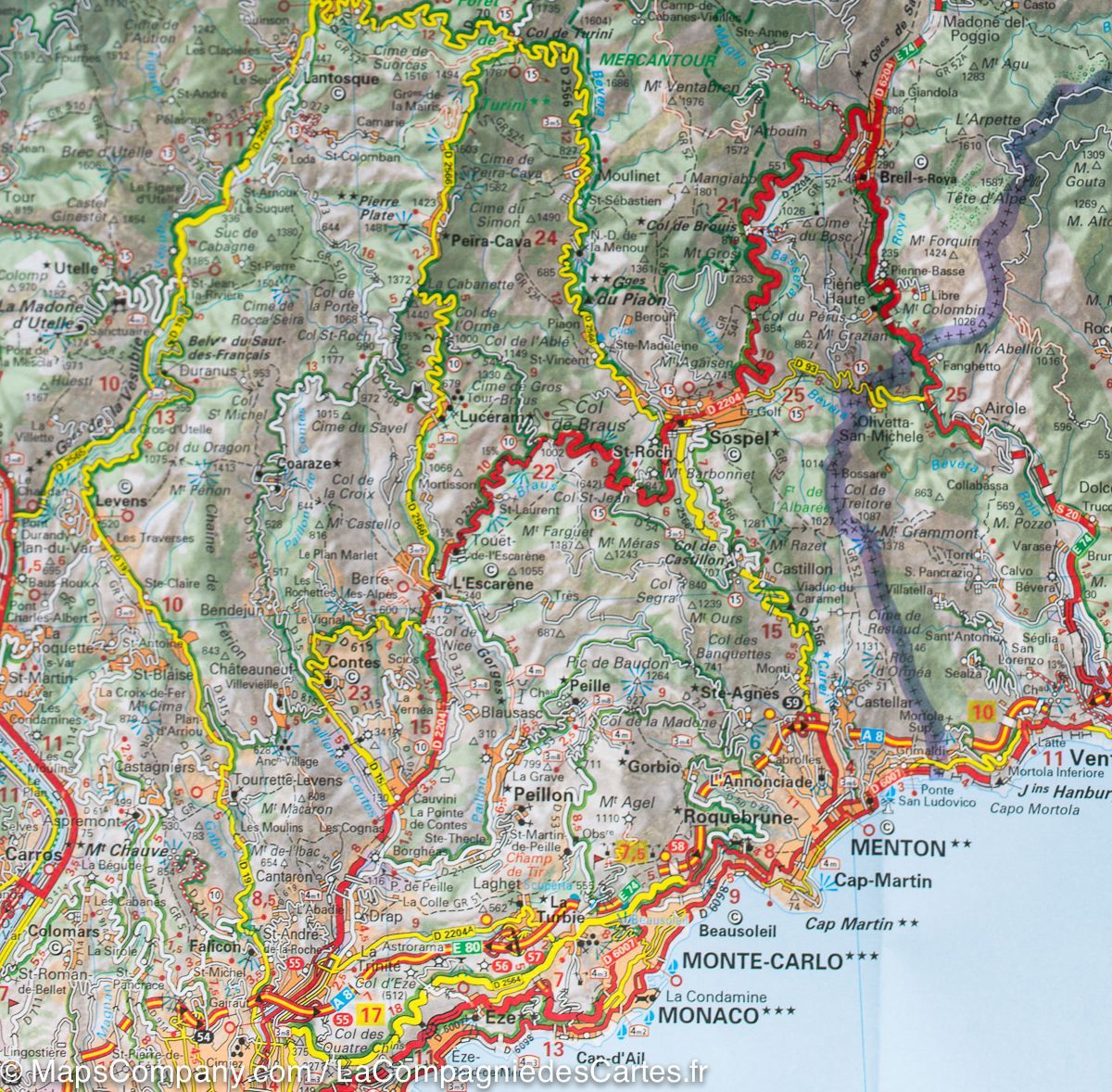 Carte départementale n° 341 - Alpes-Maritimes | Michelin carte routière Michelin