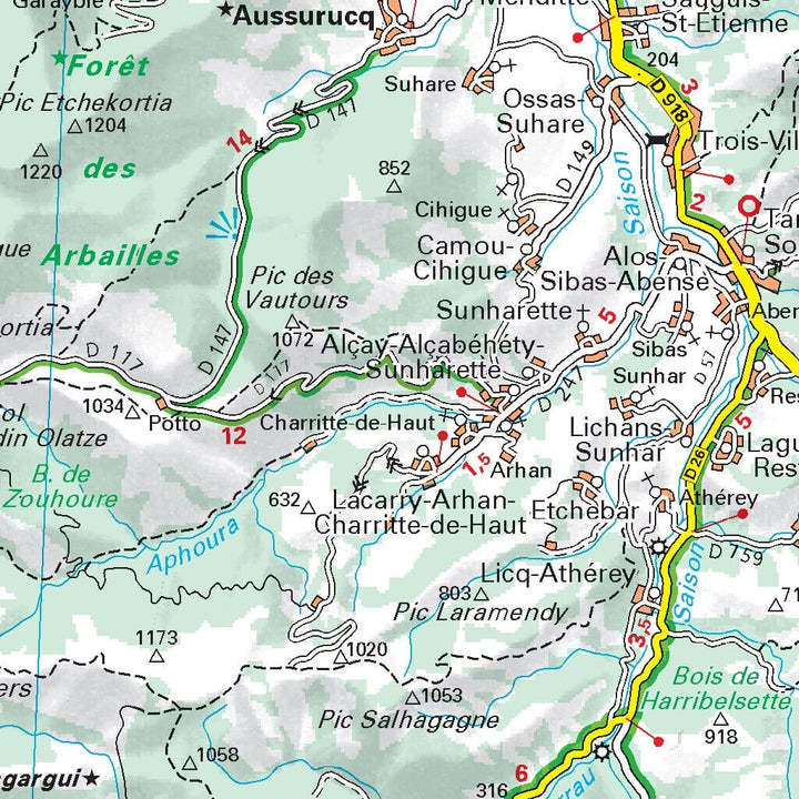 Carte départementale n° 342 - Hautes-Pyrénées & Pyrénées-Atlantiques | Michelin carte pliée Michelin 