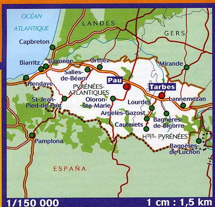 Carte départementale n° 342 - Hautes-Pyrénées & Pyrénées-Atlantiques | Michelin carte pliée Michelin 