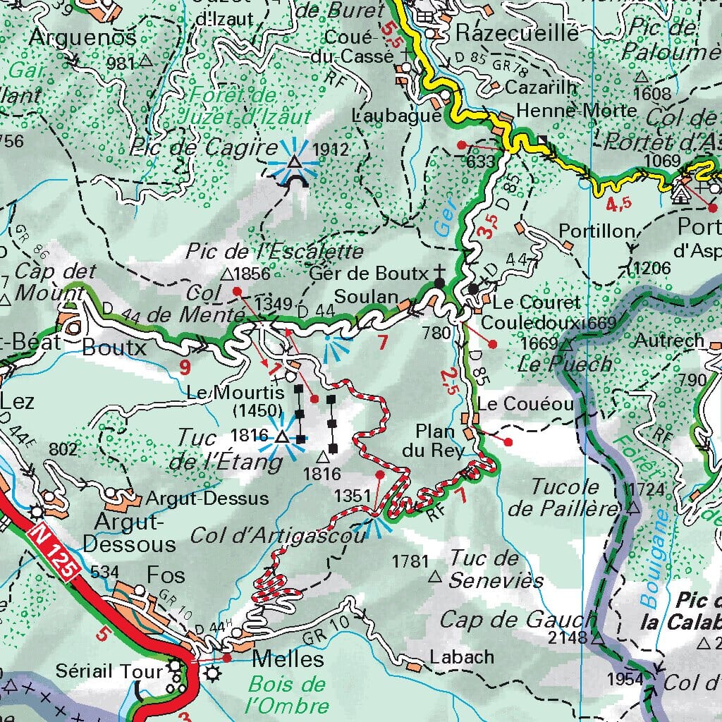 Carte départementale n° 343 - Ariège, Haute-Garonne | Michelin carte routière Michelin