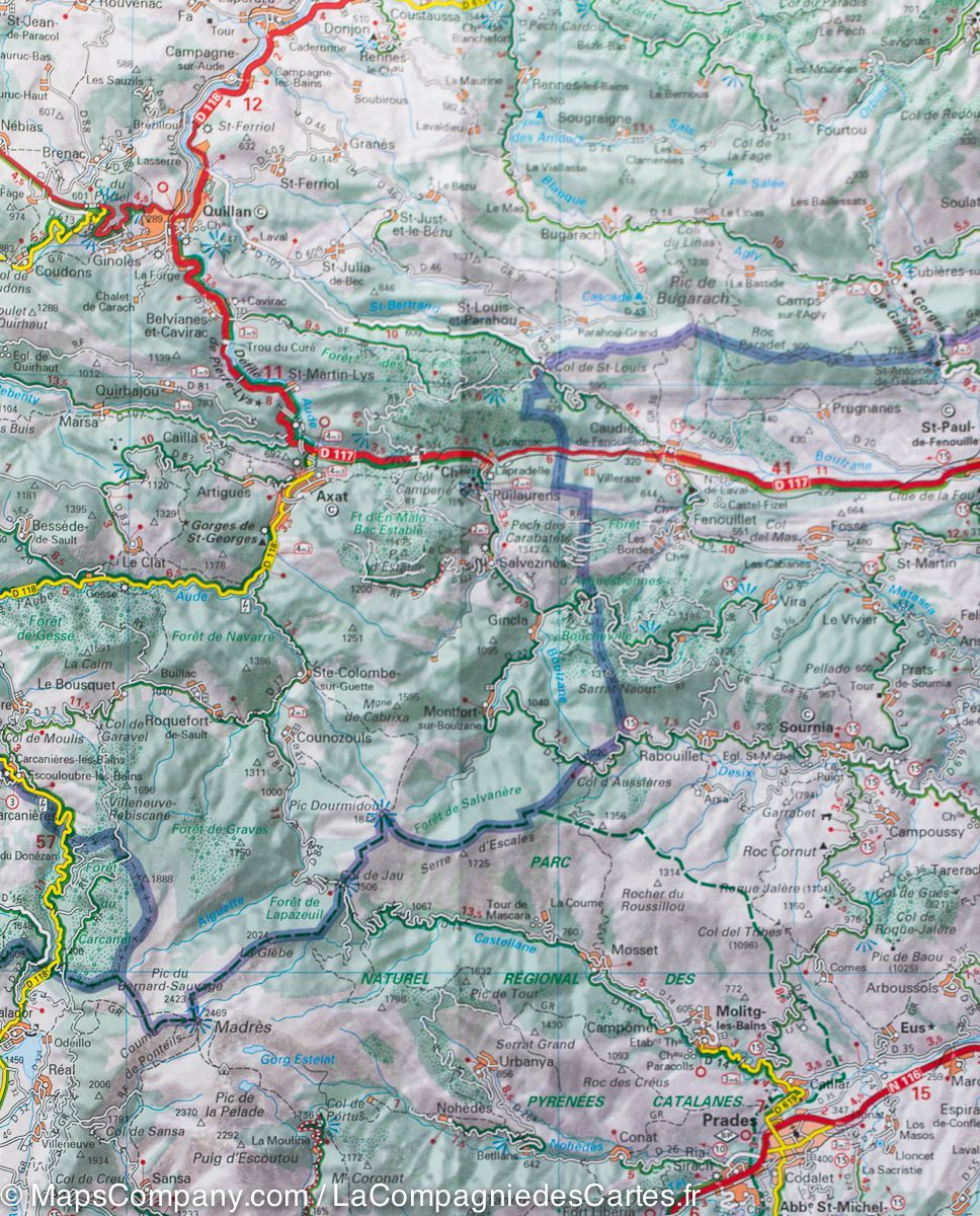 Carte départementale n° 344 - Aude & Pyrénées-Orientales | Michelin carte routière Michelin