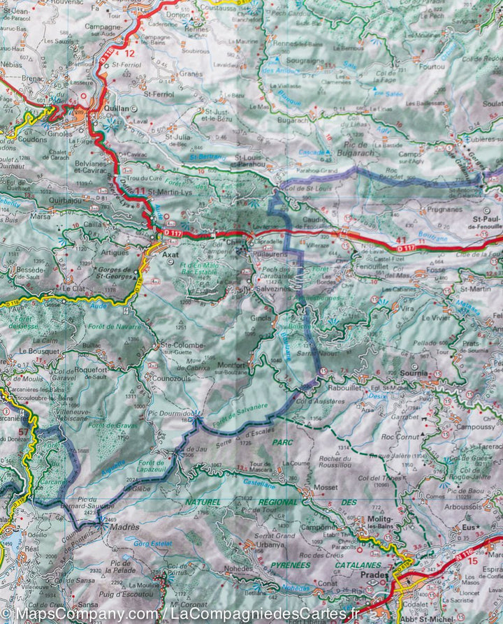 Carte départementale n° 344 - Aude & Pyrénées-Orientales | Michelin carte pliée Michelin 