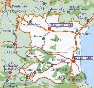 Carte départementale n° 344 - Aude & Pyrénées-Orientales | Michelin carte routière Michelin