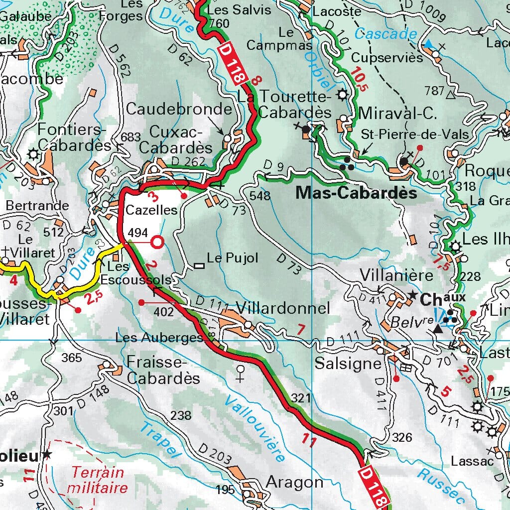 Carte départementale n° 344 - Aude & Pyrénées-Orientales | Michelin carte routière Michelin