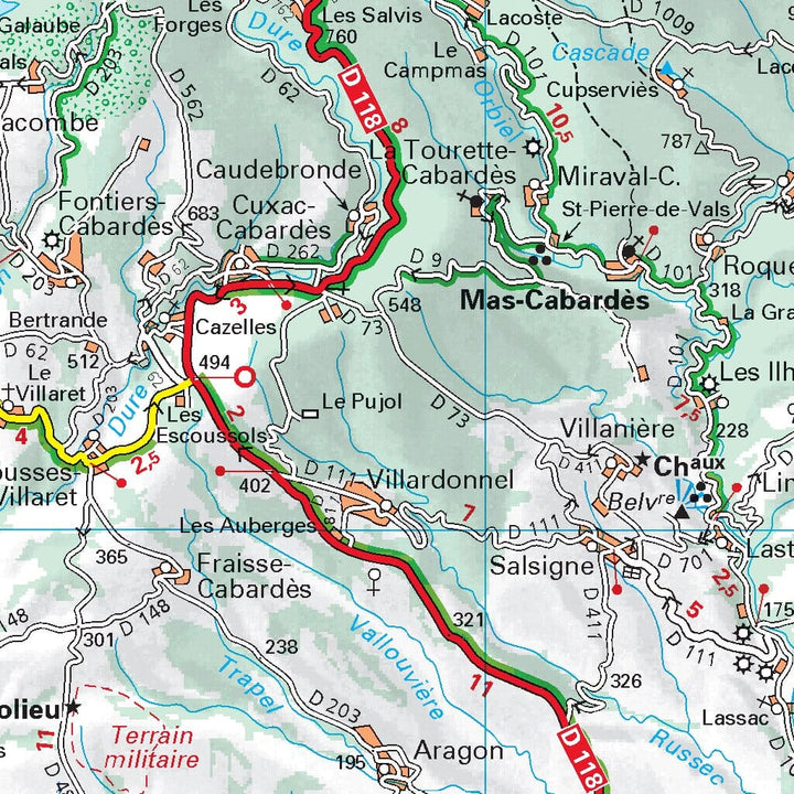 Carte départementale n° 344 - Aude & Pyrénées-Orientales | Michelin carte pliée Michelin 