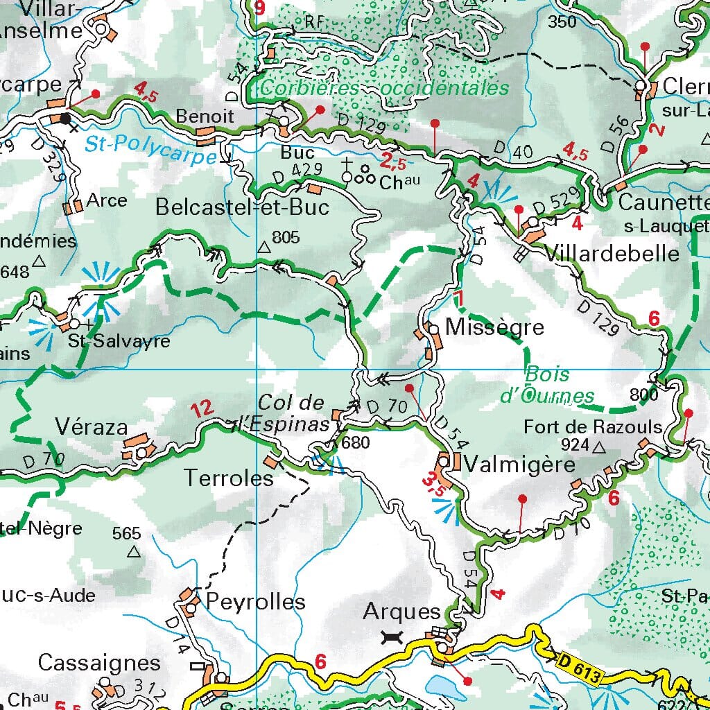Carte départementale n° 344 - Aude & Pyrénées-Orientales | Michelin carte routière Michelin