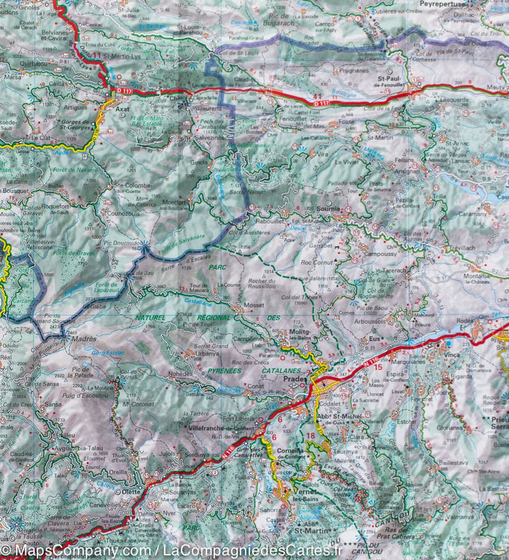 Carte départementale n° 344 - Aude & Pyrénées-Orientales | Michelin carte pliée Michelin 