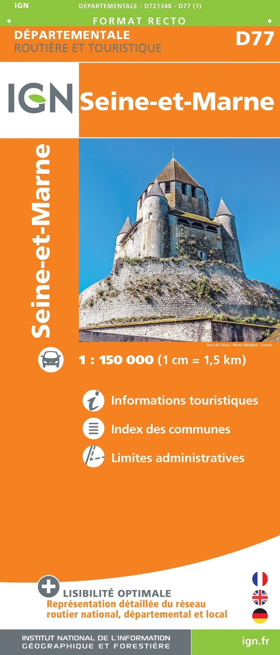 Carte départementale - Seine-et-Marne | IGN carte pliée IGN 