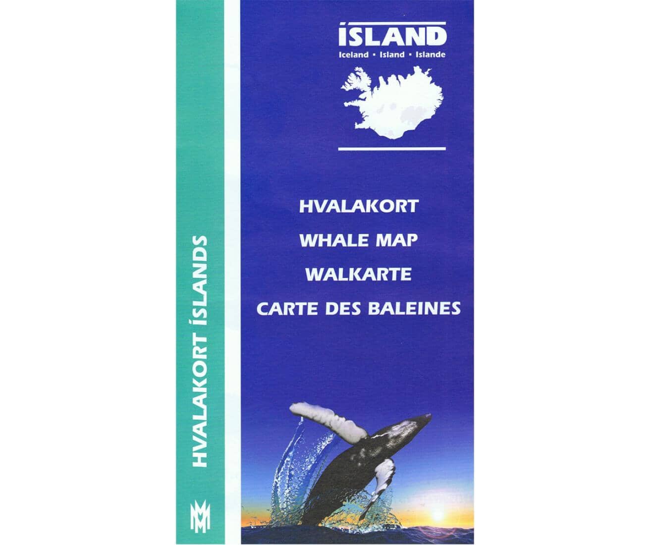 Carte des baleines d'Islande | Mal og menning carte routière Mal og menning Default Title