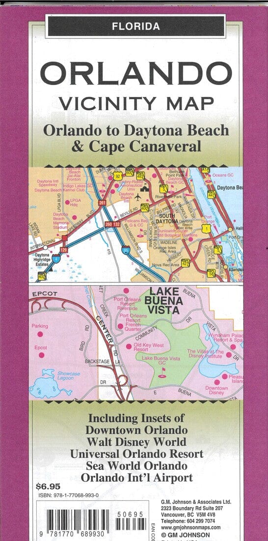 Orlando Vicinity Map | GM Johnson carte pliée 