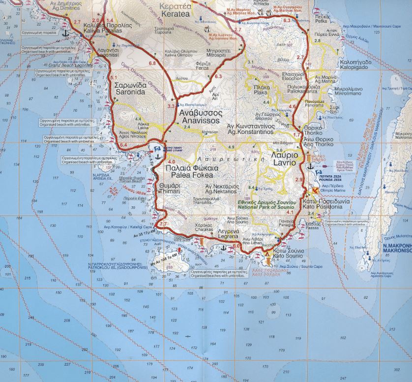 Carte des îles Argo-Saroniques (Grèce) - n° 74 | Orama carte routière Orama