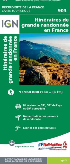 Carte des itinéraires de Grande Randonnée en France | IGN – Cartovia