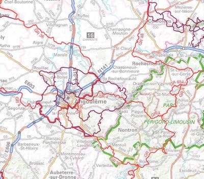 Carte des itinéraires de Grande Randonnée en France | IGN carte pliée IGN 