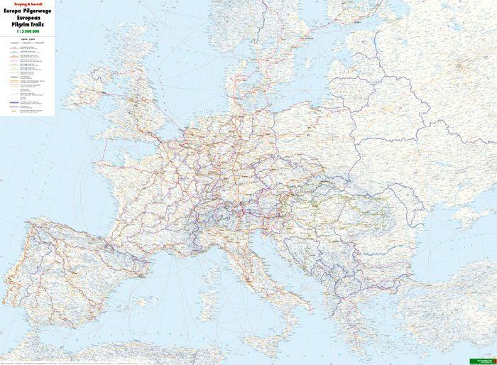 Carte des pèlerinages en Europe | Freytag & Berndt carte routière Freytag & Berndt