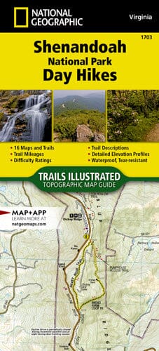 Shenandoah National Park Day Hikes Map #1703 | National Geographic carte pliée 