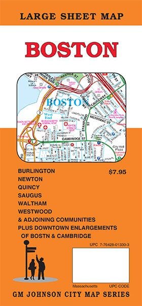 Carte des rues de Boston, Massachusetts | GM Johnson plan de ville GM Johnson