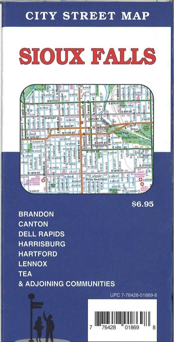 Sioux Falls, South Dakota Street Map | GM Johnson Road Map 