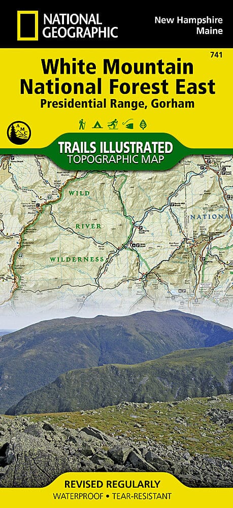 Carte des sentiers de la forêt nationale des White Mountains, Presidential Range et Gorham (Maine, New Hampshire), # 741 | National Geographic carte pliée National Geographic 
