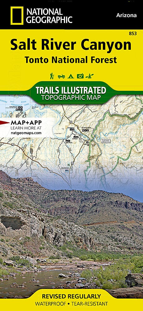 Carte des sentiers de Salt River Canyon, Tonto National Forest (Arizona), # 853 | National Geographic carte pliée National Geographic 