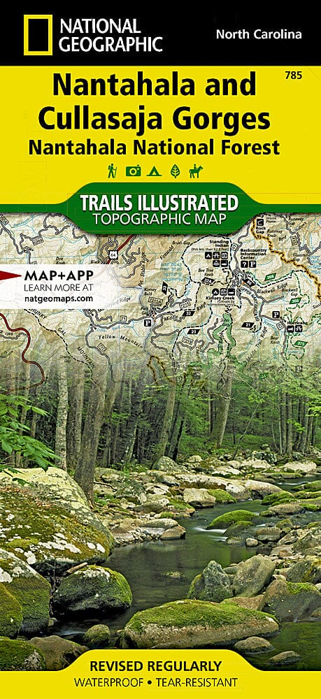 Carte des sentiers des gorges de Nantahala et Cullasaja, forêt nationale de Nantahanla (Caroline du Nord), # 785 | National Geographic carte pliée National Geographic 
