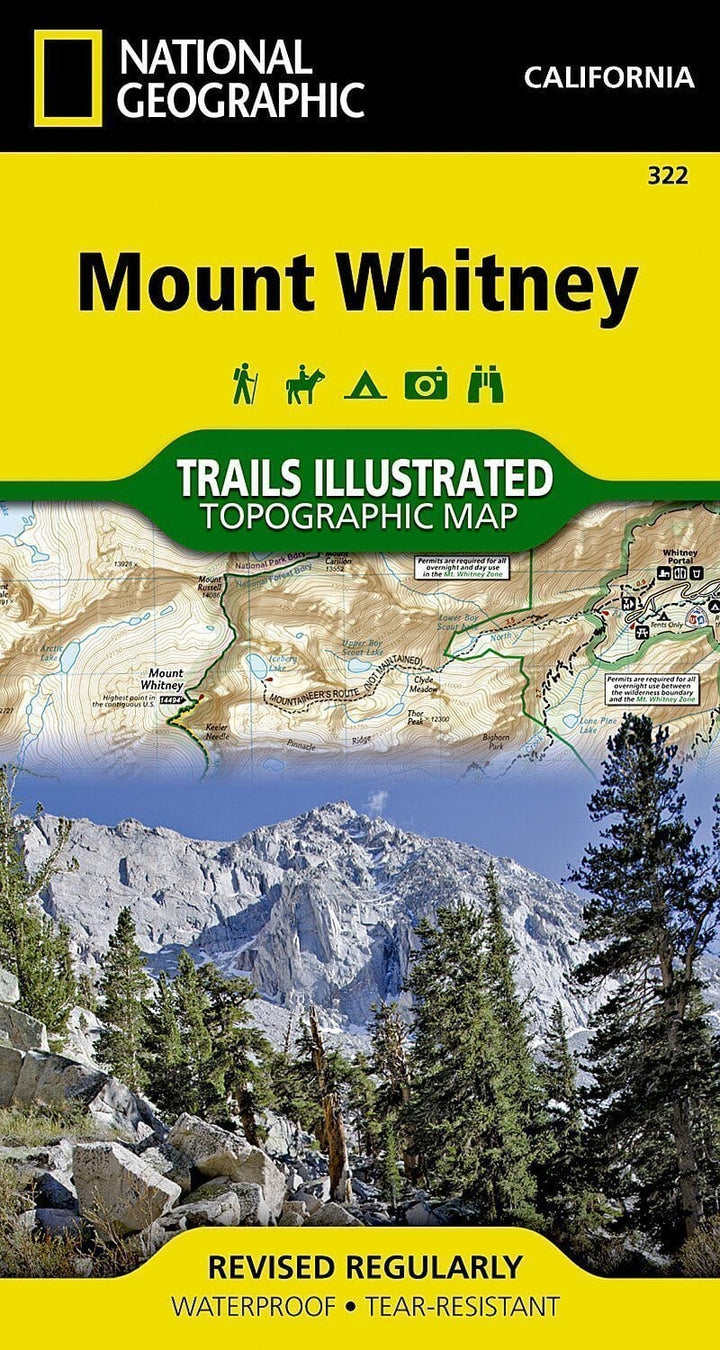 Carte de randonnée n° 322 - Mont Whitney (Californie) | National Geographic carte de randonnée National Geographic