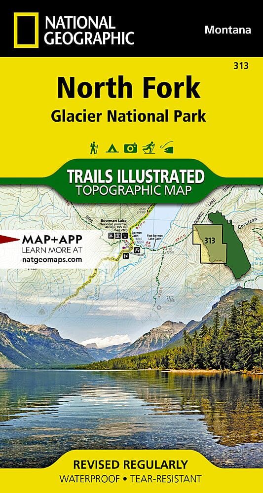 Carte de randonnée n° 313 - Parc national des Glaciers, North Fork (Montana) | National Geographic carte de randonnée National Geographic