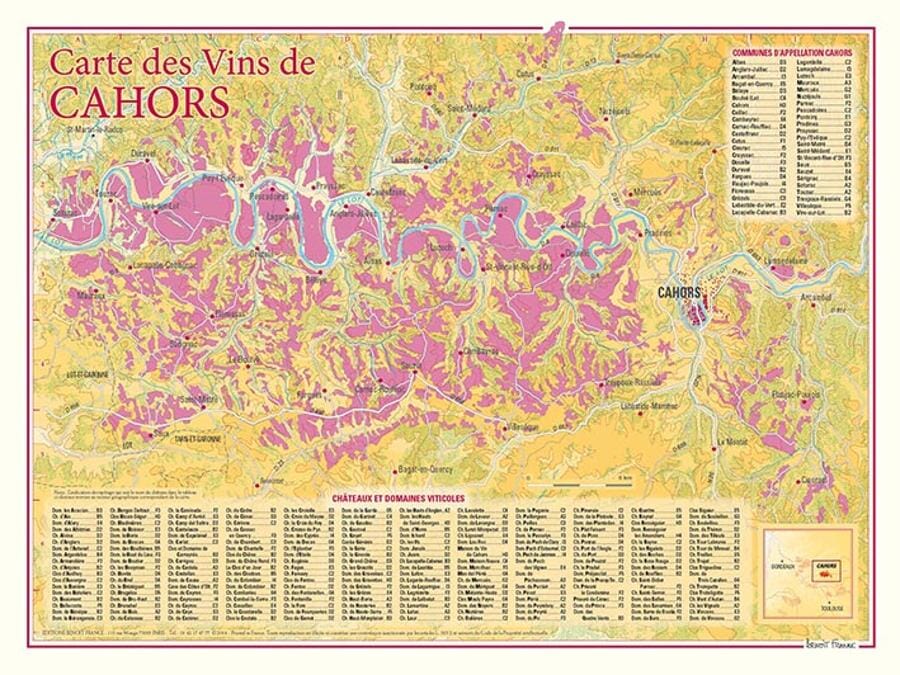 Carte des vins de Cahors | Benoit France carte routière Benoit France Default Title
