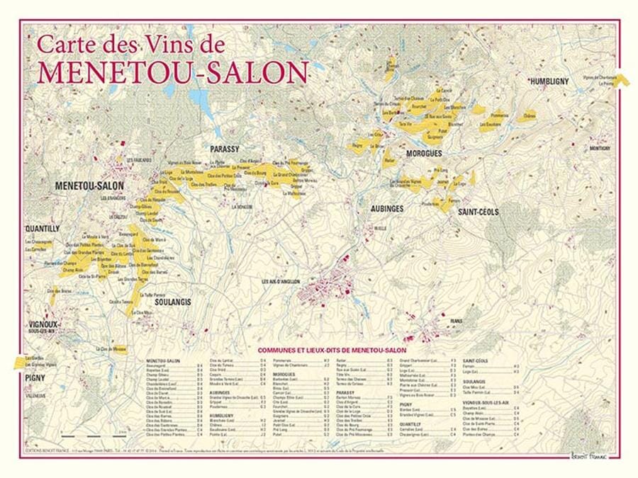 Carte des vins de Menetou-Salon | Benoit France carte routière Benoit France Default Title