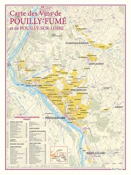 Carte des vins de Pouilly-Fumé et de Pouilly-sur-Loire | Benoit France carte routière Benoit France Default Title
