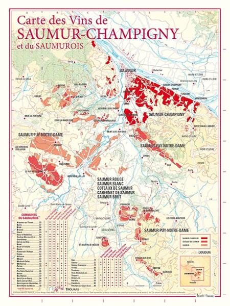 Carte des vins de Saumur-Champigny et du Saumurois | Benoit France carte routière Benoit France Default Title