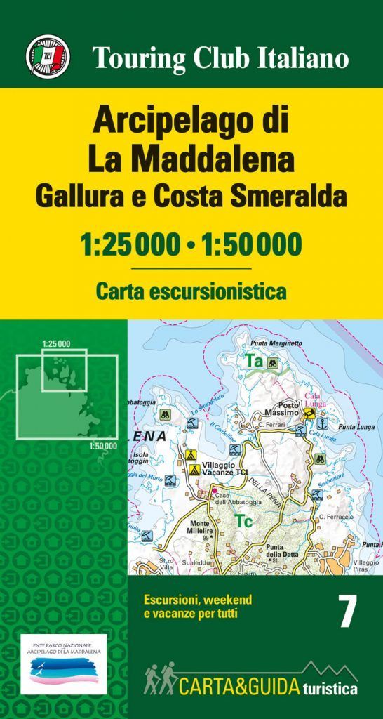 Carte détailée + guide - Archipel de la Maddalena (Sardaigne) | Touring Club Italiano carte routière Touring Club Italiano