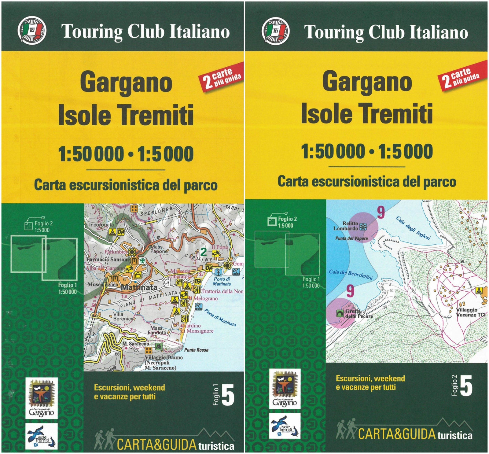 Carte détaillée + guide - Gargano, Îles Tremiti (Pouilles) | Touring Club Italiano carte routière Touring Club Italiano Default Title