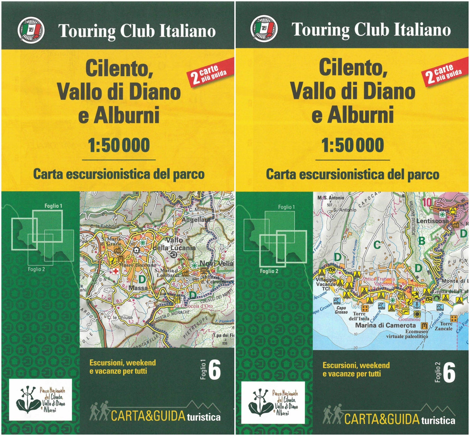 Carte détailée + guide - Parc national du Cilento et du Val de Diano (Campanie) | Touring Club Italiano carte routière Touring Club Italiano Default Title