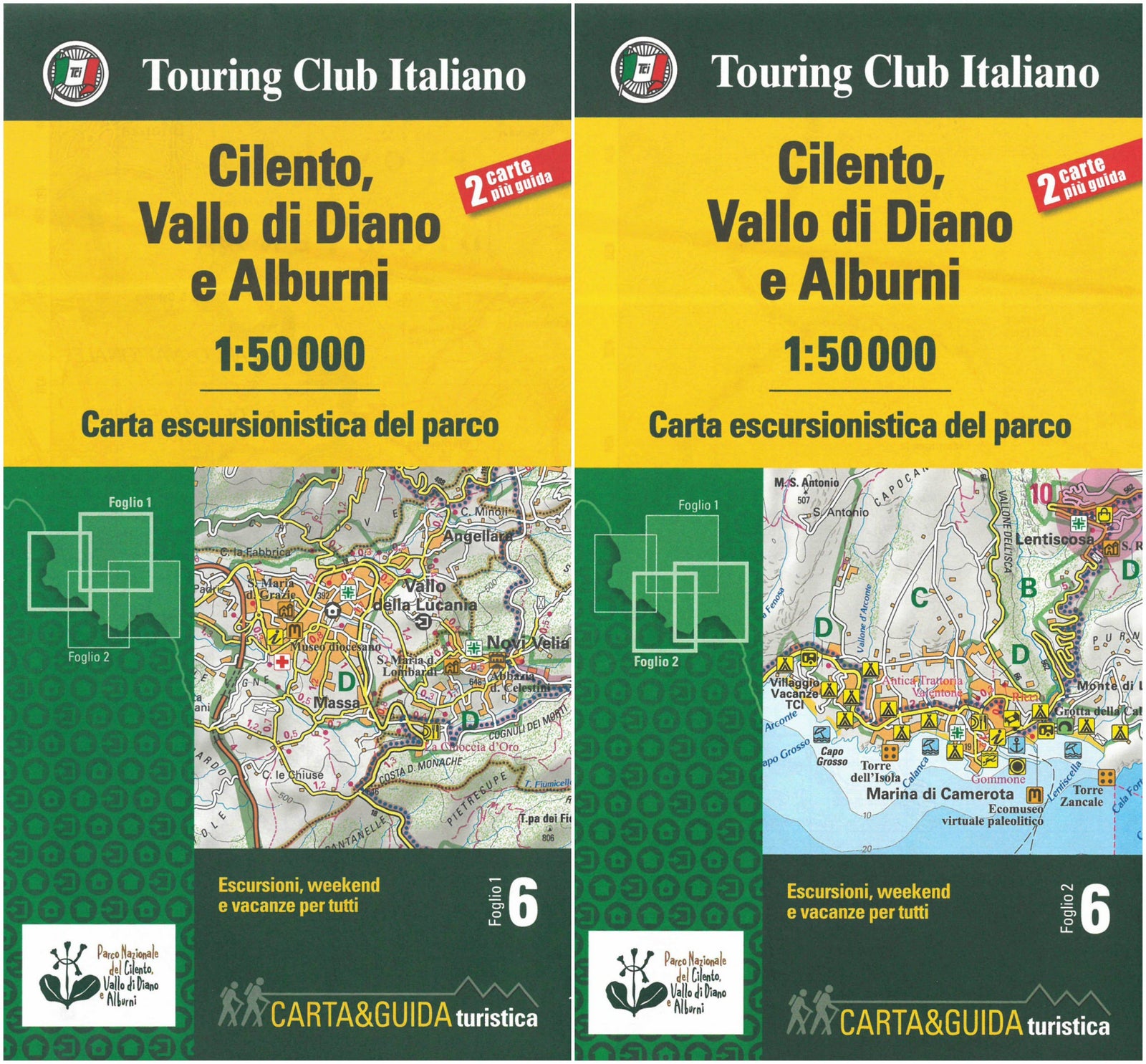 Carte détailée + guide - Parc national du Cilento et du Val de Diano (Campanie) | Touring Club Italiano carte routière Touring Club Italiano Default Title