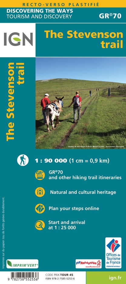 Carte détaillée - Chemins de Stevenson | IGN carte de randonnée IGN