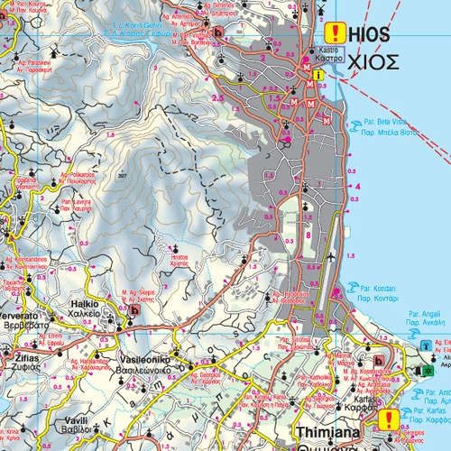 Carte détaillée - Chios (Grèce)| Freytag & Berndt carte routière Freytag & Berndt