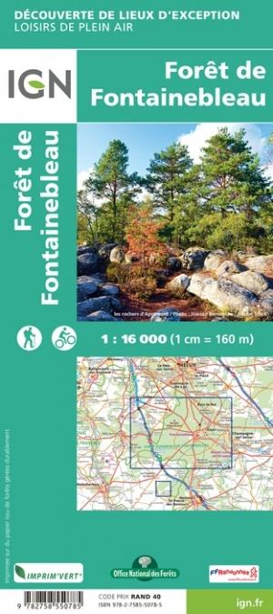 Carte détaillée - Forêt de fontainebleau | IGN carte de randonnée IGN