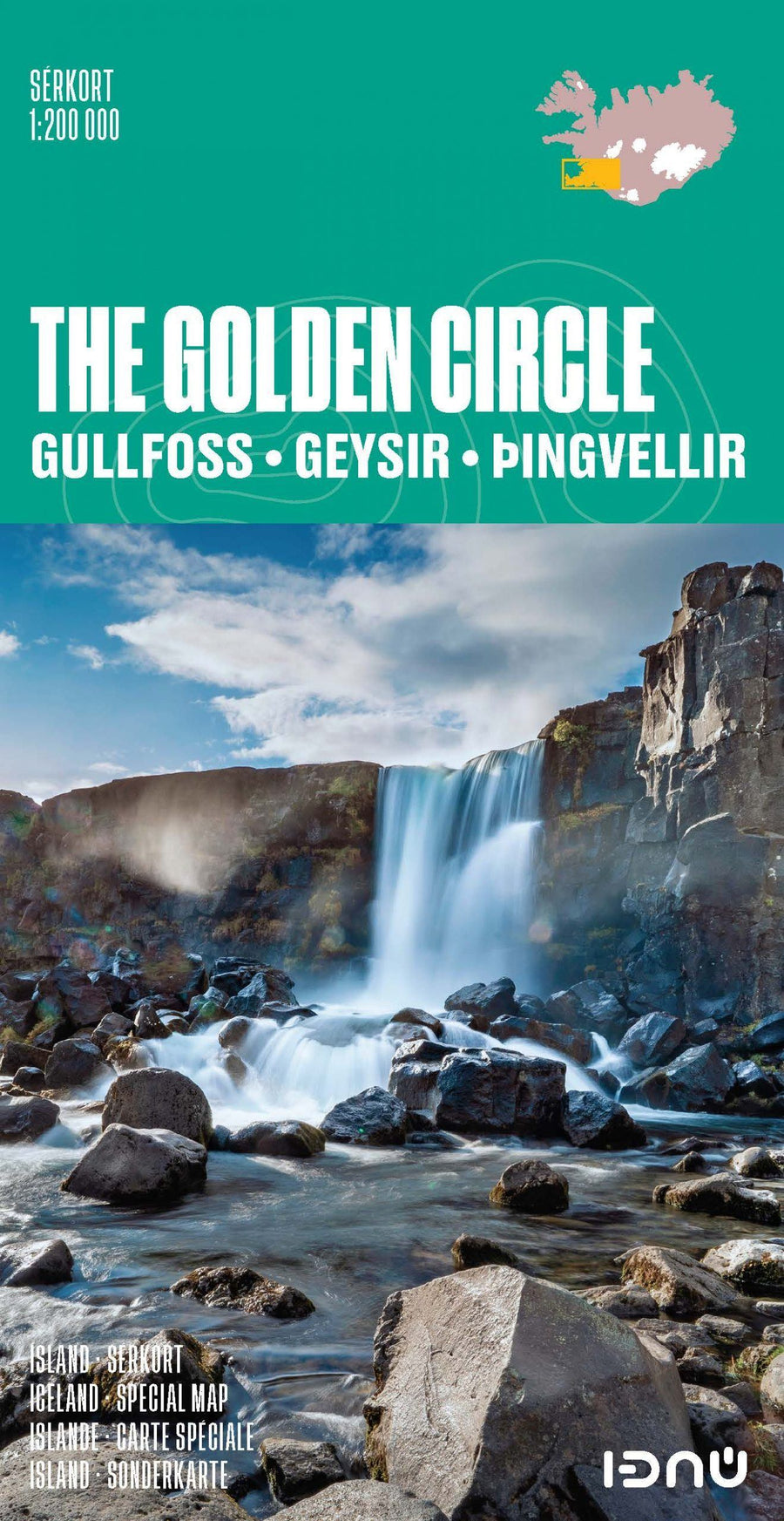 Carte détaillée - Golden Circle (sud de l'Islande) | Ferdakort carte pliée Ferdakort 