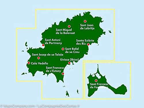 Carte détaillée - Ibiza & Formentera (îles Baléares) | Freytag & Berndt carte routière Freytag & Berndt