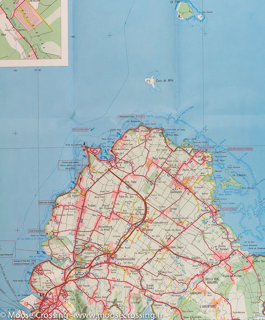Carte détaillée - Ile Maurice | IGN carte routière IGN