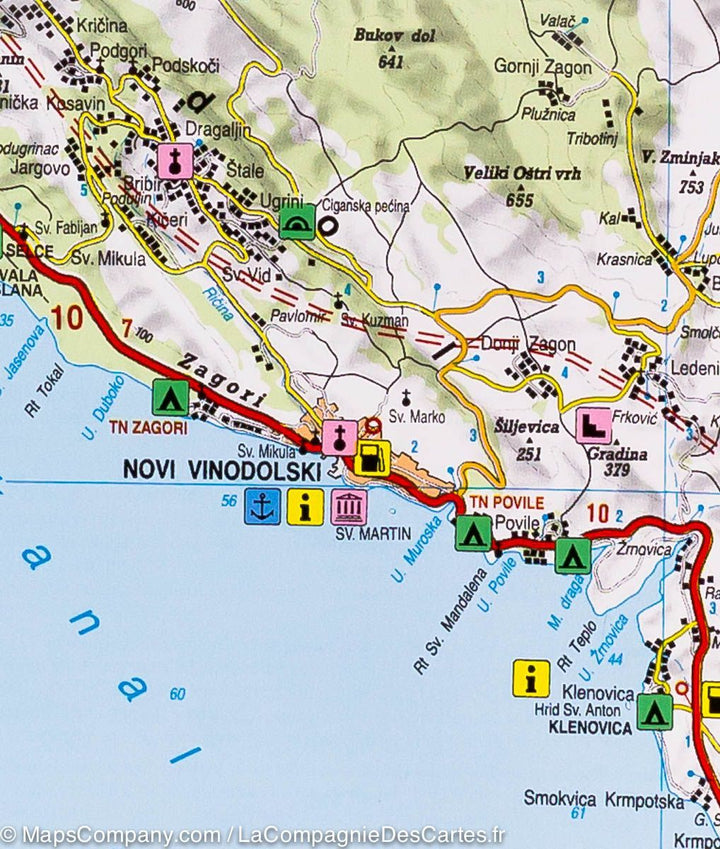 Carte détaillée de l&rsquo;Ile de Cres (Croatie) | Freytag &amp; Berndt - La Compagnie des Cartes
