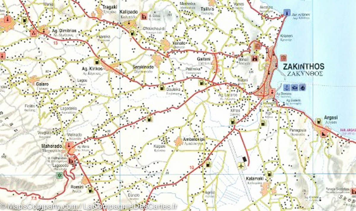 Carte détaillée - Ile de Zakinthos (Grèce) | Freytag & Berndt carte routière Freytag & Berndt