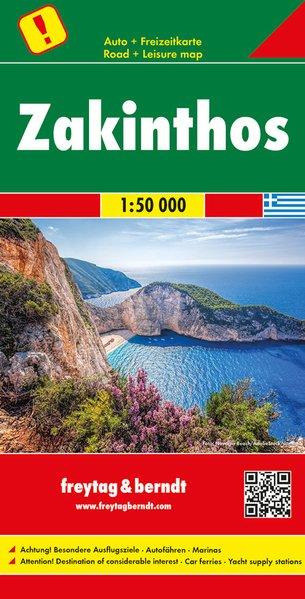 Carte détaillée de l'Ile de Zakinthos (Grèce) | Freytag & Berndt - La Compagnie des Cartes