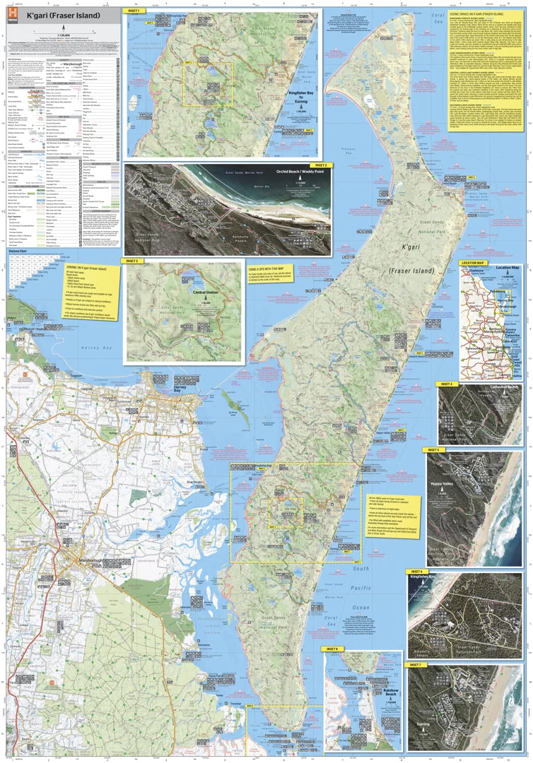 Carte détaillée - Ile Fraser (Queensland) | Hema Maps carte routière Hema Maps