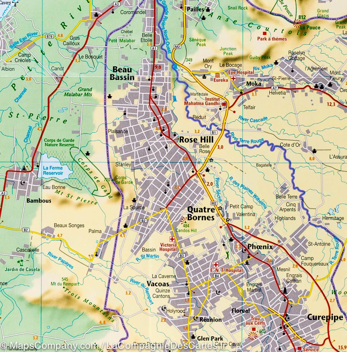 Carte détaillée - Ile Maurice | Freytag & Berndt carte routière Freytag & Berndt