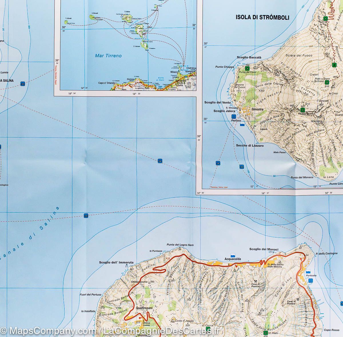 Carte détaillée - Iles Eoliennes (Italie) | Freytag & Berndt carte routière Freytag & Berndt