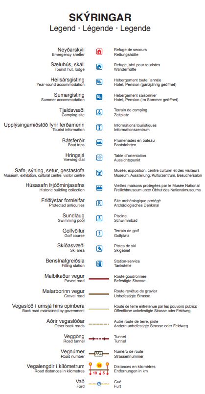 Carte détaillée - Islande Nord : Akureyri, Myvatn, Husavik, Asbyrgi | Ferdakort carte routière Ferdakort