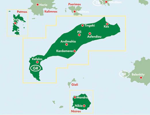 Carte détaillée - Kos | Freytag & Berndt carte pliée Freytag & Berndt 