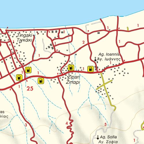 Carte détaillée - Kos | Freytag & Berndt carte routière Freytag & Berndt