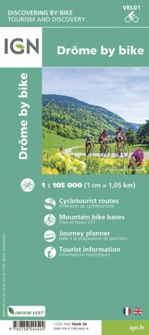Carte détaillée - La Drôme à vélo | IGN carte pliée IGN 